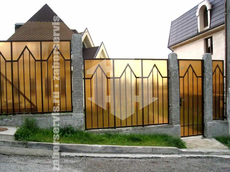 Сварной забор с поликарбонатом 75 метров