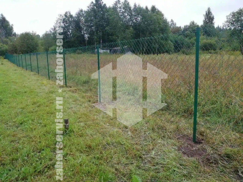 Забор из сетки рабицы с проволокой 83 метра