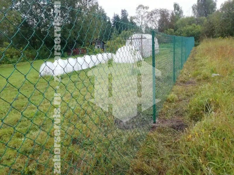 Забор из сетки рабицы с проволокой 83 метра