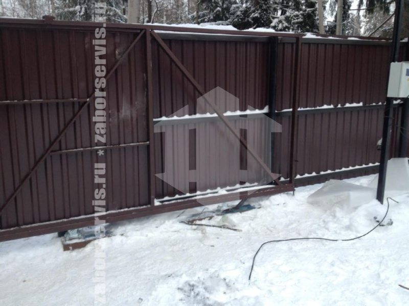 Ворота откатные с калиткой