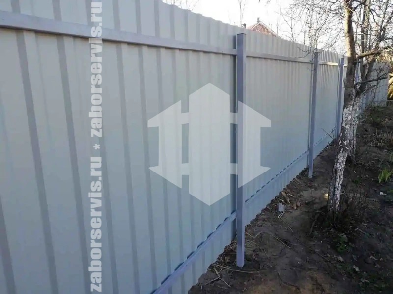 Забор из профнастила 62 метра