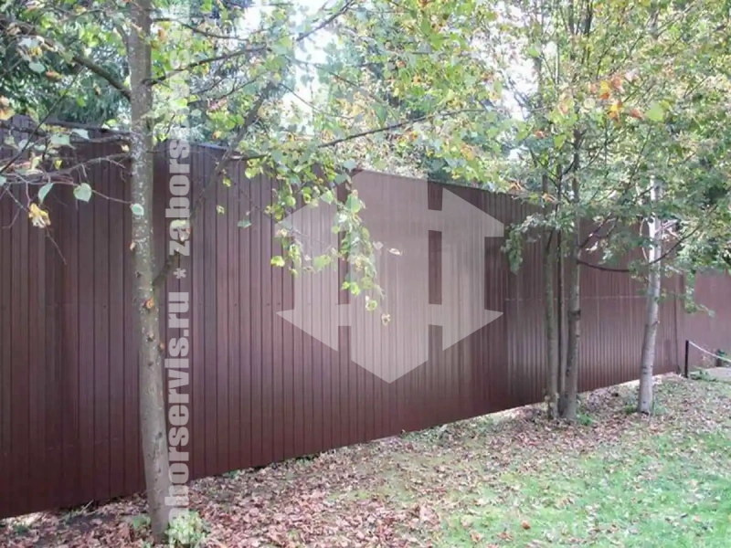 Забор из профнастила 97 метров