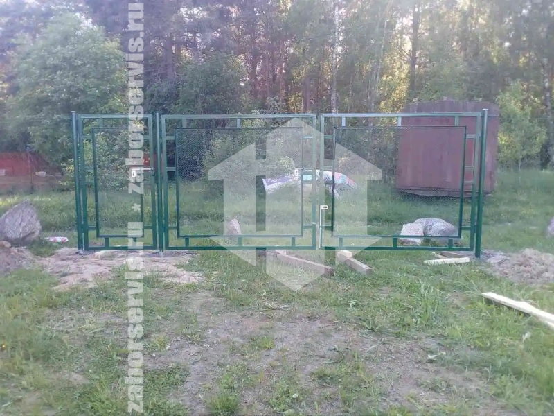 Забор из сетки рабицы с проволокой 72 метра