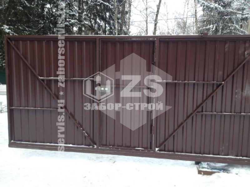 Ворота откатные с калиткой